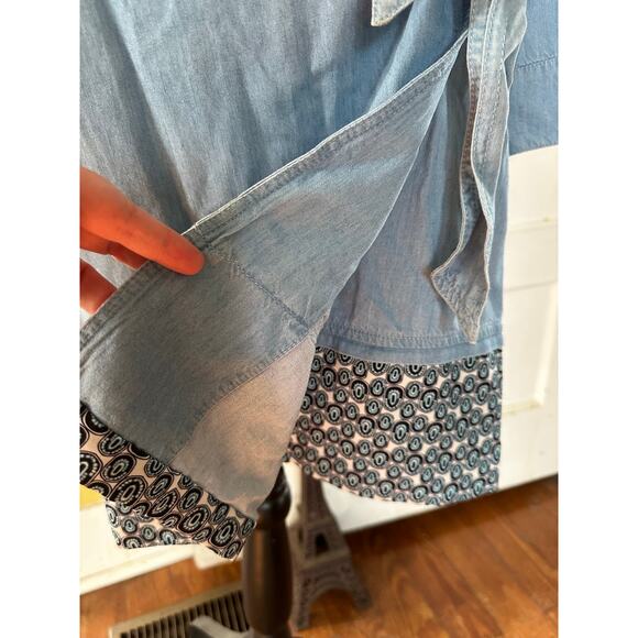 Diane von Furstenberg Savion Denim Chambray Wrap Shirt Dress Size 6 - Picture 6 of 16
